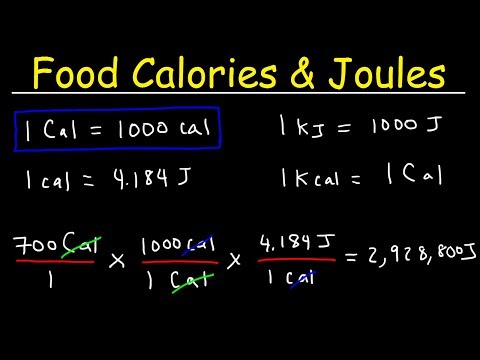 Joules, Food Calories, & Kilojoules - Unit Conversion With Heat Energy - Physics Problems