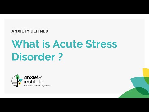 What is acute stress disorder and how is it treated?