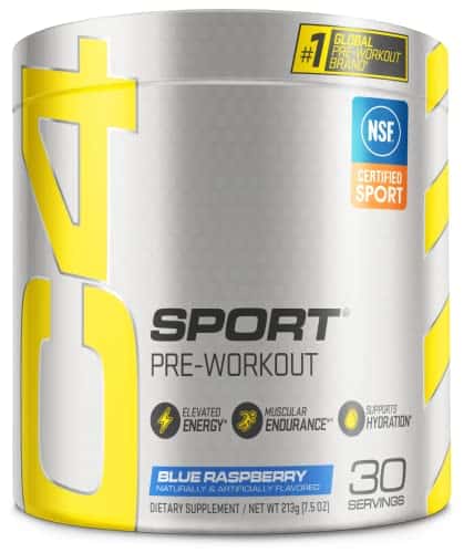 Csport Pre Workout Powder Blue Raspberry   Pre Workout Energy With G + Mg Caffeine And Beta Alanine Performance Blend   Nsf Certified For Sport  Servings