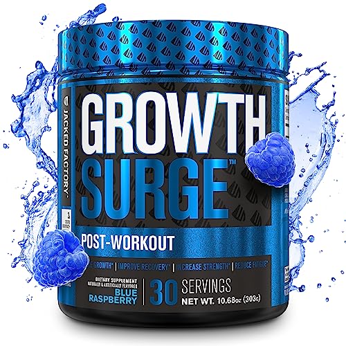 Jacked Factory Growth Surge Creatine Post Workout Wl Carnitine   Daily Muscle Builder &Amp; Recovery Supplement With Creatine Monohydrate, Betaine, L Carnitine L Tartrate   Servings, Blue Raspberry