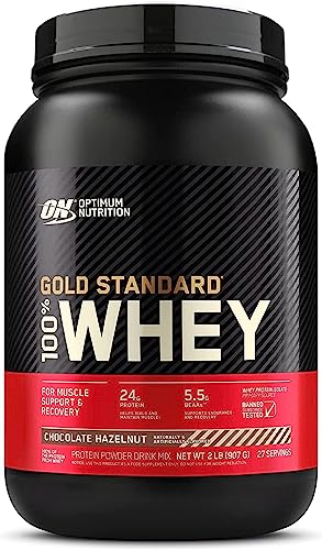 Optimum Nutrition Gold Standard % Whey Protein Powder, Chocolate Hazelnut, Pound (Packaging May Vary)