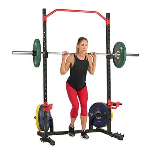 Sunny Health &Amp; Fitness Power Zone Squat Stand Power Rack Cage   Sf Xf, Upright,Blackred