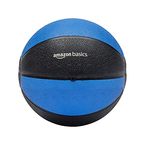 Amazon Basics Weighted Medicine Ball For Workouts Exercise Balance Training, Pounds, Blueblack