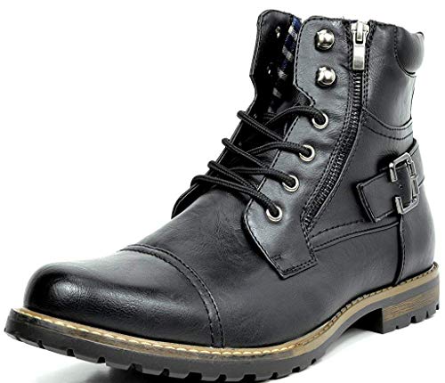 Bruno Marc Men'S Motorcycle Combat Boots Casual Zipper Biker Boot, Black,  Us, Philly