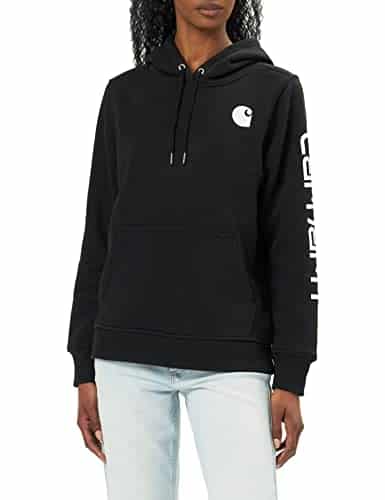 Carhartt Women'S Clarksburg Graphic Sleeve Pullover Sweatshirt (Regular And Plus Sizes), Black, Medium