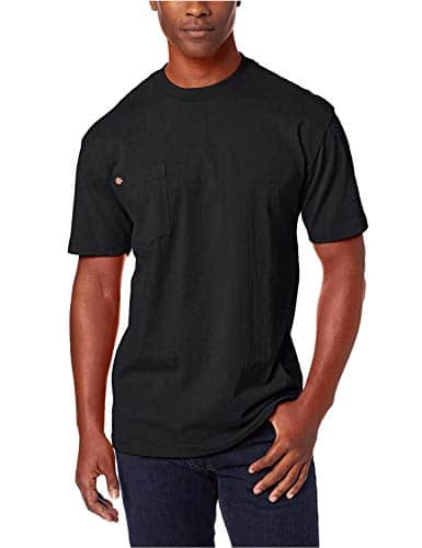 Dickies Mens Heavyweight Crew Neck Short Sleeve Tee Henley Shirt, Black, X Large Us