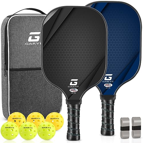 Garye Pickleball Paddles Set Of , Usapa Approved Carbon Fiber Pickleball Set, Lightweight Graphite Pickle Ball Rackets Pack With Balls, Pickleball Bag, Pickle Ball Paddle Set For Men And Women