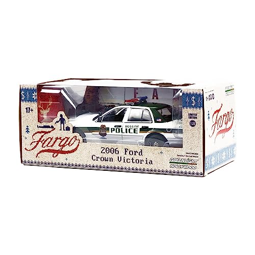 Greenlight Crown Victoria Police Interceptor White &Amp; Green Duluth Police (Minnesota) Fargo () Tv Series Diecast Model