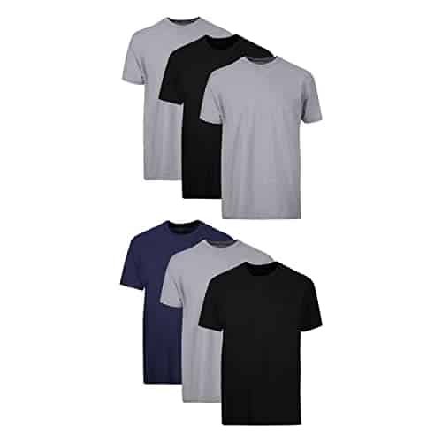 Hanes Men'S Undershirts, Odor Control, Moisture Wicking Multi Packs T Shirt, Blackgreyblue Assorted   Pack, X Large