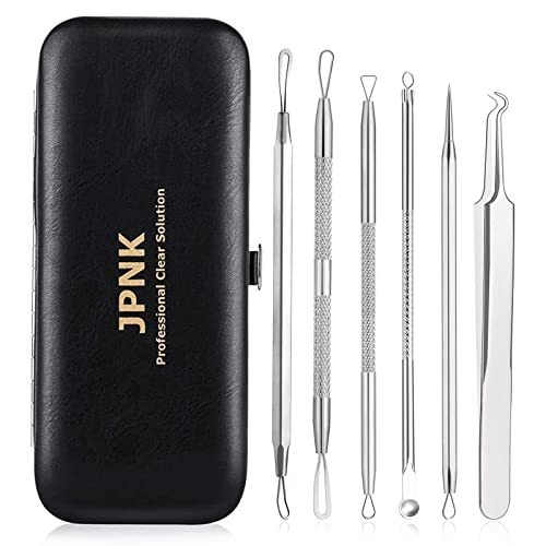 Jpnk Blackhead Remover Tool Comedones Extractor Acne Removal Kit For Blemish, Whitehead Popping, Pcs Zit Removing For Nose Face Tools With A Leather Bag