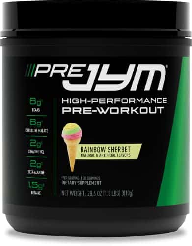 Jym Supplement Science Pre Jym Rainbow Sherbet, Servings, Rainbow Sherbet, Pound (Pack Of )