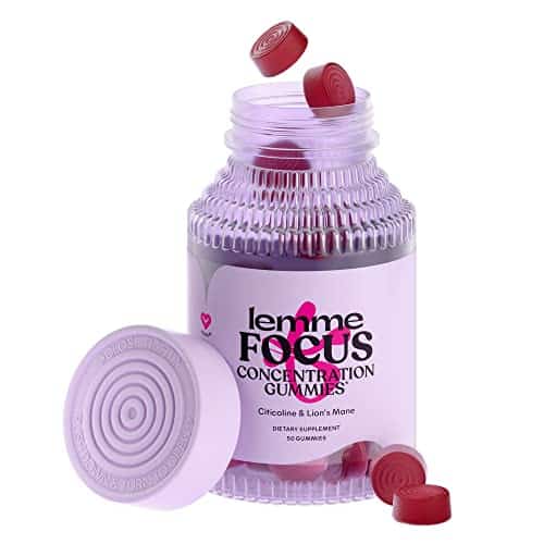 Lemme Focus Concentration &Amp; Brain Health Gummies With Cognizin Citicoline, Lion'S Mane Mushroom, Vitamin Bto Support Focus + Concentration   Vegan, Gluten Free, Caffeine Free, Strawberry (Count)