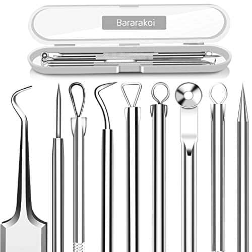 Pcs Blackhead Remover Comedone Extractor, Curved Blackhead Tweezers Kit, Professional Stainless Pimple Acne Blemish Removal Tools Kit