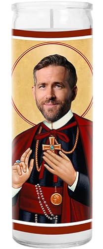 Ryan Reynolds Celebrity Prayer Candle   Saint Candle   Inch Glass Prayer Votive   Handmade In Usa   Novelty Celebrity Gift