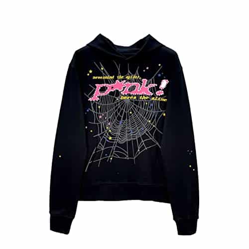 Sinpolee Unisex Spider Web Graphic Hoodie,Cotton Pullover Sweatshirt For Men And Women,Stylish Perfect Streetwear Casual Outfits Black Hoodie