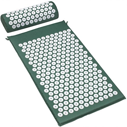 Sivan Back And Neck Pain Relief Acupressure Mat And Pillow Set, Chronic Back Pain Treatment   Relieves Your Stress Of Lower Upper Back And Sciatic Pain   Green