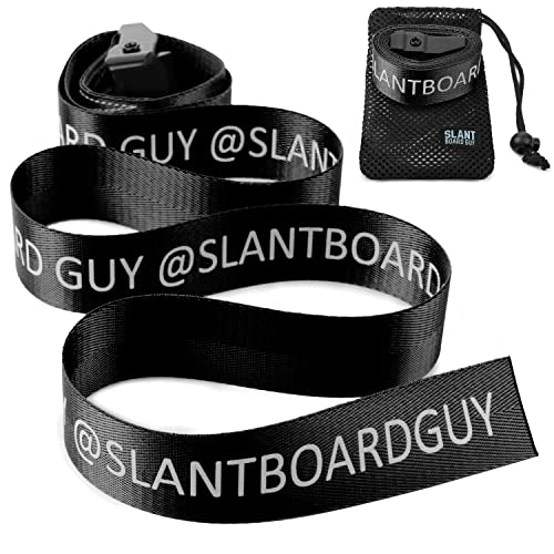 Slant Board Guy   Nordic Hamstring Curl Strap For Hamstring Curls &Amp; Single Leg Tibialis Raises, Exercise Strap Belt For Nordic Bench, Perfect For Knees Over Toes Guy Atg Program, Nordic Stick(Black)