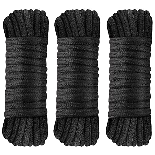 Soft Cotton Rope, Feet  M Rope, Mm Thick, Soft Rope, Soft Tying Rope Multi Purpose Washable Strong Multifunctional Rope Long Strap   (Black)