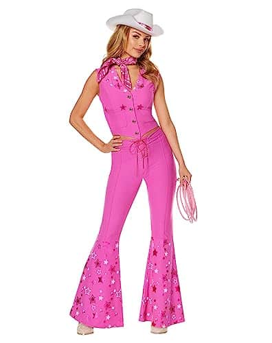 Spirit Halloween Barbie The Movie Adult Cowboy Costume   S  Officially Licensed  Cowgirl Outfit  Barbie Costume  Western Costume