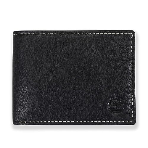 Timberland Men'S Genuine Leather Rfid Blocking Passcase Security Wallet, Black, One Size