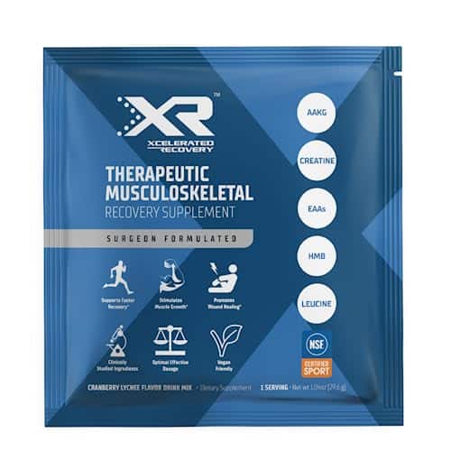 Xrâ¢ Therapeutic Musculoskeletal Recovery Supplement Pack  Injury &Amp; Surgery Recovery  Amino Acids, Hmb, Creatine, Aakg  Cranberry Lychee Flavor Powder Drink Mix  Nsf Certified For Sport