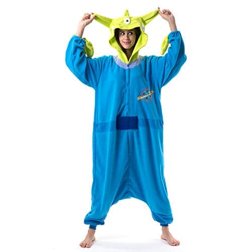 Beauty Shine Unisex Adult Cartoon Costume Halloween Christmas Onesies Plush Cosplay Pajamas (Large, Aliens)