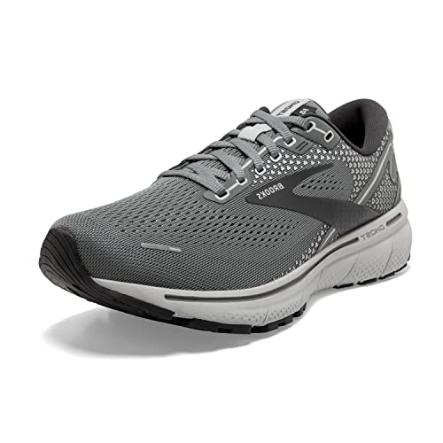 Brooks Ghost Sneakers For Men Offers Soft Fabric Lining, Plush Tongue And Collar, And L Lace Up Closure Shoes Greyalloyoyster D   Medium