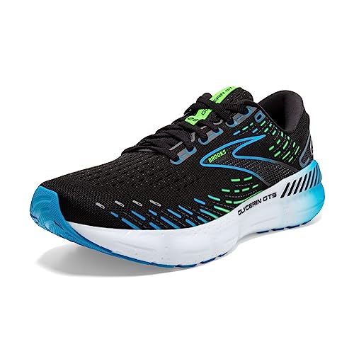 Brooks Men'S Glycerin Gts Supportive Running Shoe   Blackhawaiian Oceangreen   Edium