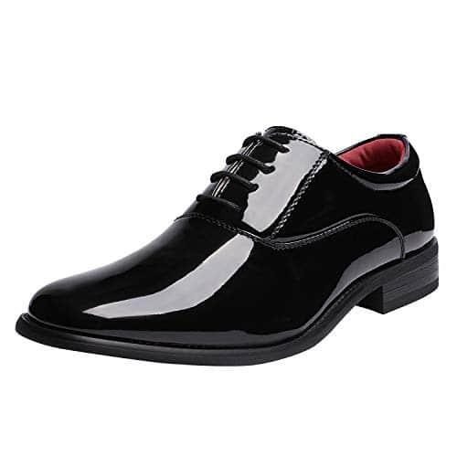 Bruno Marc Men'S Faux Patent Leather Tuxedo Derby Dress Shoes Classic Lace Up Formal Oxford Black  Us Ceremony