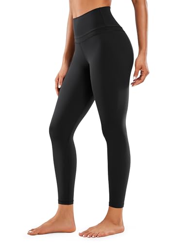 Crz Yoga Womens Naked Feeling Workout Yoga Leggings Inches   High Waist Tight Pants Black Medium