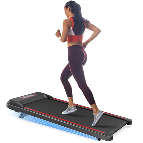 Folding Incline Treadmills Under Desk Walking Pad, Small Treadmill + Lb Capacity Hp, Db Small Treadmill For Home Office Lightweight, Smart Treadmill Works With Zwift Kinomap