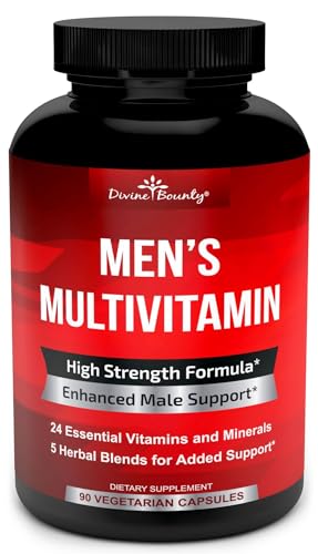 Mens Multivitamin  Daily Multivitamin For Men With Vitamin A C D E K B Complex, Calcium, Magnesium, Selenium, Zinc Plus Heart, Brain, Immune, And Men'S Multivitamins  Vegetarian Capsules