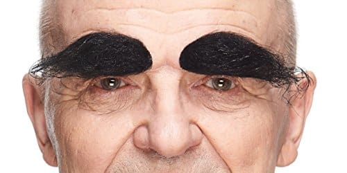 Mustaches Self Adhesive, Novelty, Realistic, Fake Eyebrows, False Facial Hair, Costume Accessory For Adults, Black Color