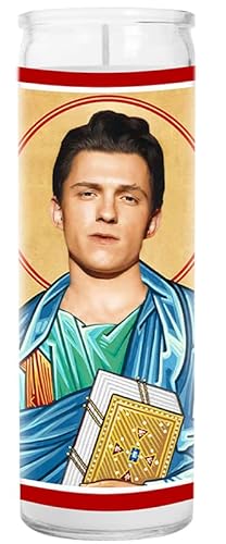 Tom Holland Celebrity Prayer Candle   Saint Candle   Inch Glass Prayer Pop Culture Votive   Handmade In Usa   Celeb Novelty Actor Tv Show Movie Gift