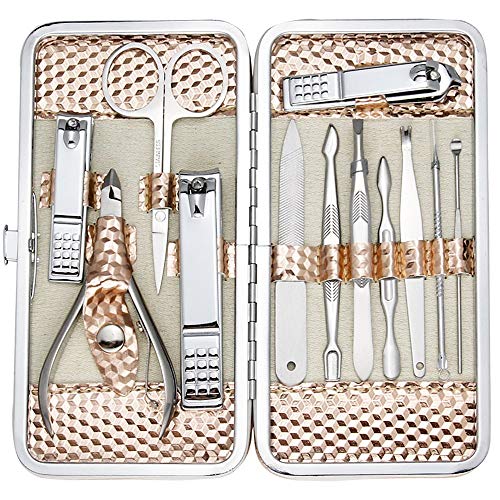 Zizzon Professional Nail Care Kit Manicure Grooming Set With Travel Case(Rose Gold)