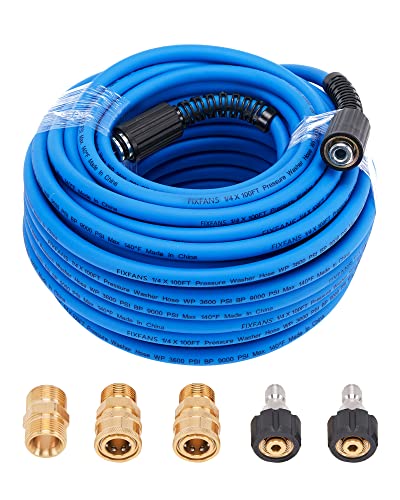 Fixfans Pressure Washer Hose  X Ft High Power Washer Extension Hose  Kink &Amp; Wear Resistant High Pressure Hose For Replacement  Compatible With Fittings  Psi