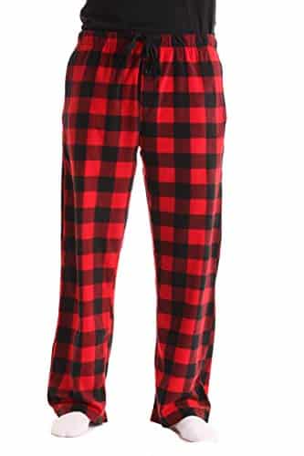 #Followme A M Polar Fleece Pajama Pants For Mensleepwearpjs, Red Buffalo Plaid, Medium