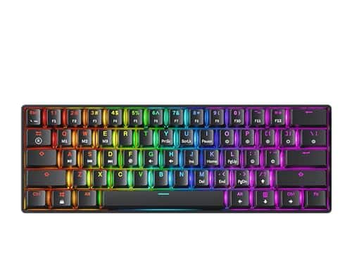 Gkechanical Gaming Keyboard   Keys Multi Color Rgb Illuminated Led Backlit Wired Programmable For Pcmac Gamer (Gateron Mechanical Blue, Black)