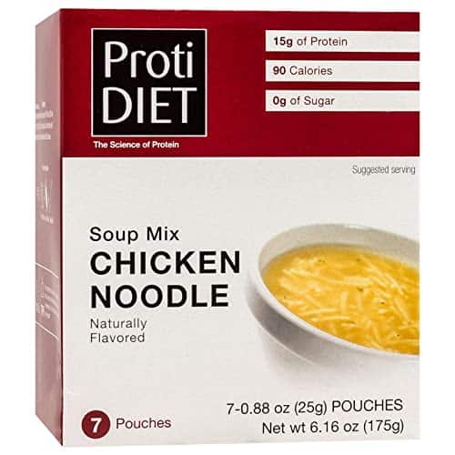 Protidiet High Protein Chicken Noodle Soup, G Protein, Low Calorie, Low Carb, Very Low Fat, Sugar Free, Diet Soup Mix, Keto Friendly, Ideal Protein Compatible, Count Box