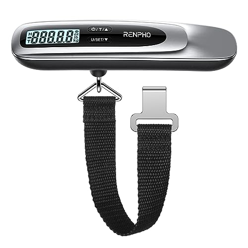 Renpho Luggage Scale, Suitcase Scale For Travel, Baggage Weight Scale With Backlit, Portable Handheld Scale With Tare Function, Overweight Reminder, Rubber Paint, Lbkg, Batter