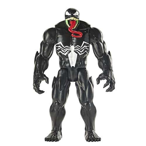 Spider Man Maximum Venom Titan Hero Venom Action Figure, Inspired By The Marvel Universe, Blast Gear Compatible Back Port, Ages And Up, Black