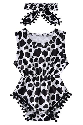 Unicomidea Unisex Baby Girl Outfits Infant Boy'S Rompers Toddler Cow Jumpsuits With D Soft Newborn Clothes White Headband