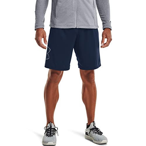 Under Armour Mens Tech Graphic Short , Academy Blue ()Steel , Medium