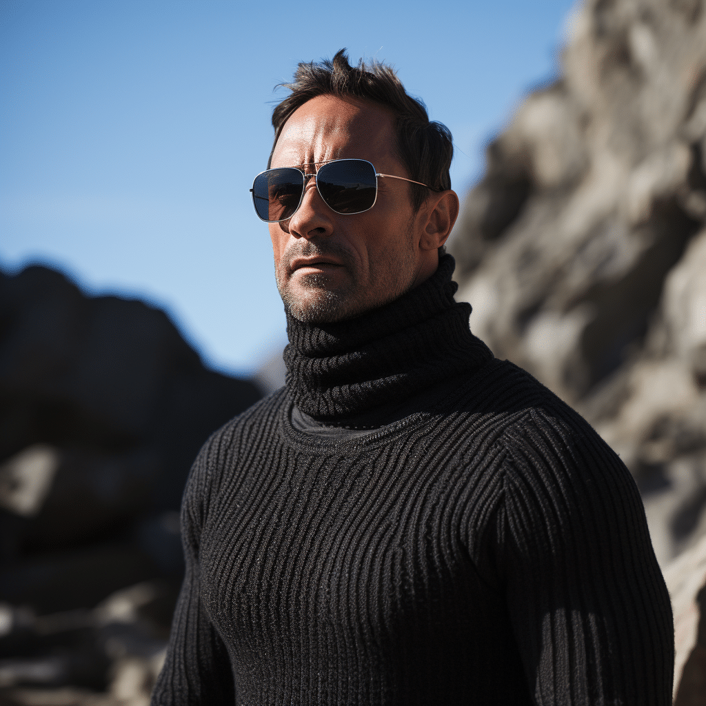 the rock turtleneck