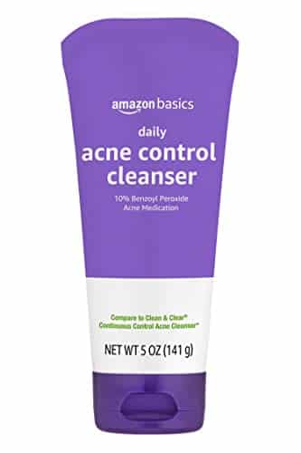 Amazon Basics Daily Acne Control Cleanser, Maximum Strength % Benzoyl Peroxide Acne Medication, Ounce