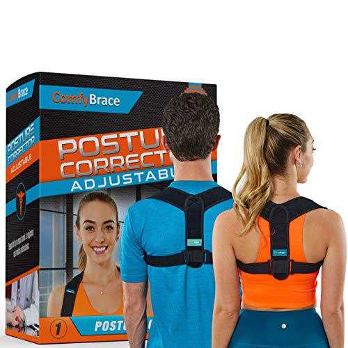 Comfybrace Posture Corrector Back Brace For Men And Women  Fully Adjustable Straightener For Mid, Upper Spine Support  Neck, Shoulder, Clavicle And Back Pain Relief Breathable