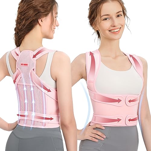 Fit Geno Back Brace Posture Corrector For Women Shoulder Straightener Adjustable Full Back Support Upper And Lower Back Pain Relief   Scoliosis Hunchback Hump Thoracic Spine C