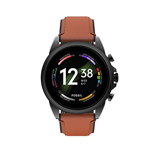 Fossil Men'S Gen Mm Stainless Steel And Leather Touchscreen Smart Watch, Color Black, Brown (Model Ftv)