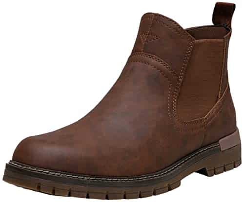 Jousen Chelsea Boots Casual Slip On Ankle Waterproof Mens Boots(Amya Brown )