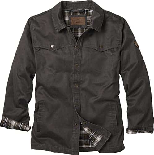 Legendary Whitetails Men'S Stockyards Lonestar Waxed Canvas Shirt Jacket, Coal, Medium